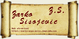 Žarko Sisojević vizit kartica
